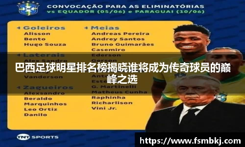 巴西足球明星排名榜揭晓谁将成为传奇球员的巅峰之选